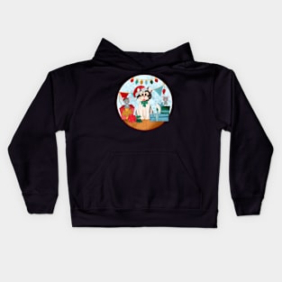 Christmas cat design Kids Hoodie